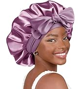 YANIBEST Satin Bonnet Silk Bonnet for Sleeping Double Layer Satin Lined Hair Bonnet with Tie Band...