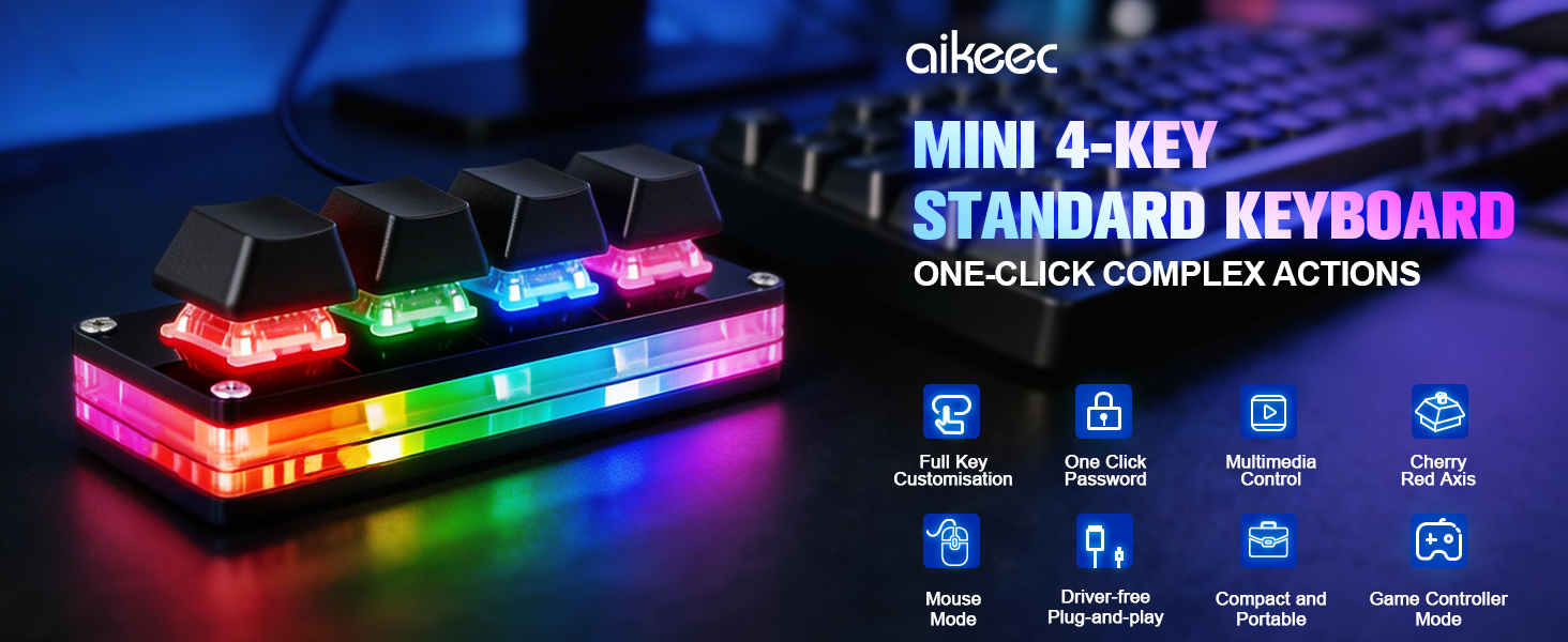 4 KEY MINI KEYBOARD GAMING KEYPAD MECHANICAL OSU KEY PAD