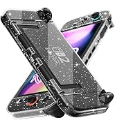 [Improved Easy Dockable Version] Clear Glitter Case for Nintendo Switch 2, FANPL Protective Cover...