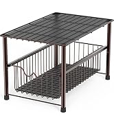 Deco Brothers Stackable Under Sink Organizer with Sliding Basket, Bronze