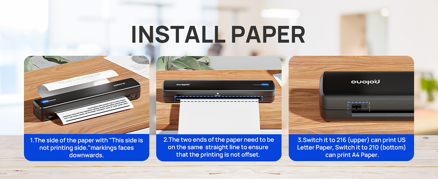 Printer Portable printer thermal printer inkless printer wireless printer