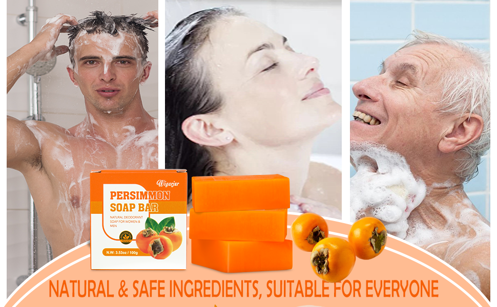 persimmon soap remove odor Deodorant soap for women men odor control body wash for women
