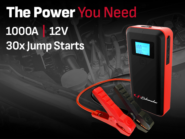 Schumacher SL1639 1000A 12V Lithium Portable Power Pack and Jump Starter 