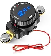 VSTM Battery Disconnect Switch, 5V-80V Side Post Battery Switch with LED Voltage Display, On/Off ...