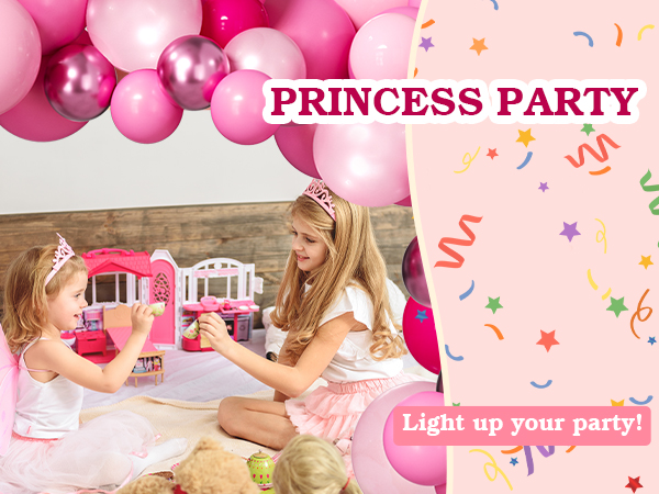multiple pink latex balloons kit