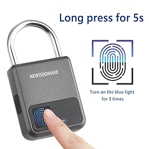 fingerprint padlock with key bakup