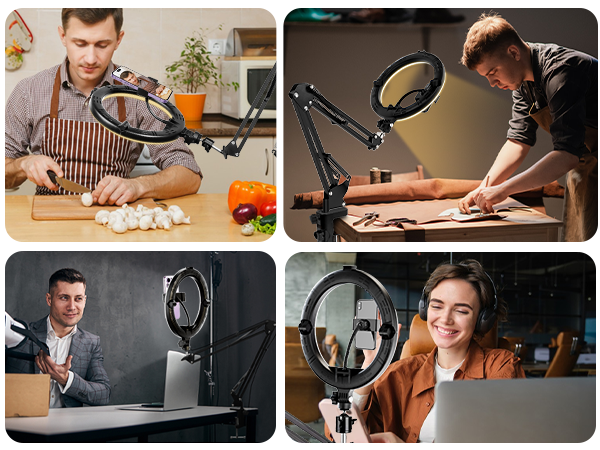 overhead phone mount with light