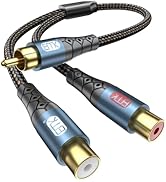 EMK RCA Splitter 1 Male to 2RCA Female Copper Shell Gold-Plated Y Adapter RCA Male to 2RCA Female...