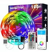 DAYBETTER LED Strip Lights 100ft, Smart Light with App Remote Control, RGB LED Lights for Bedroom...