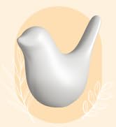 Ceramic White Birds Toilet Bolt Caps