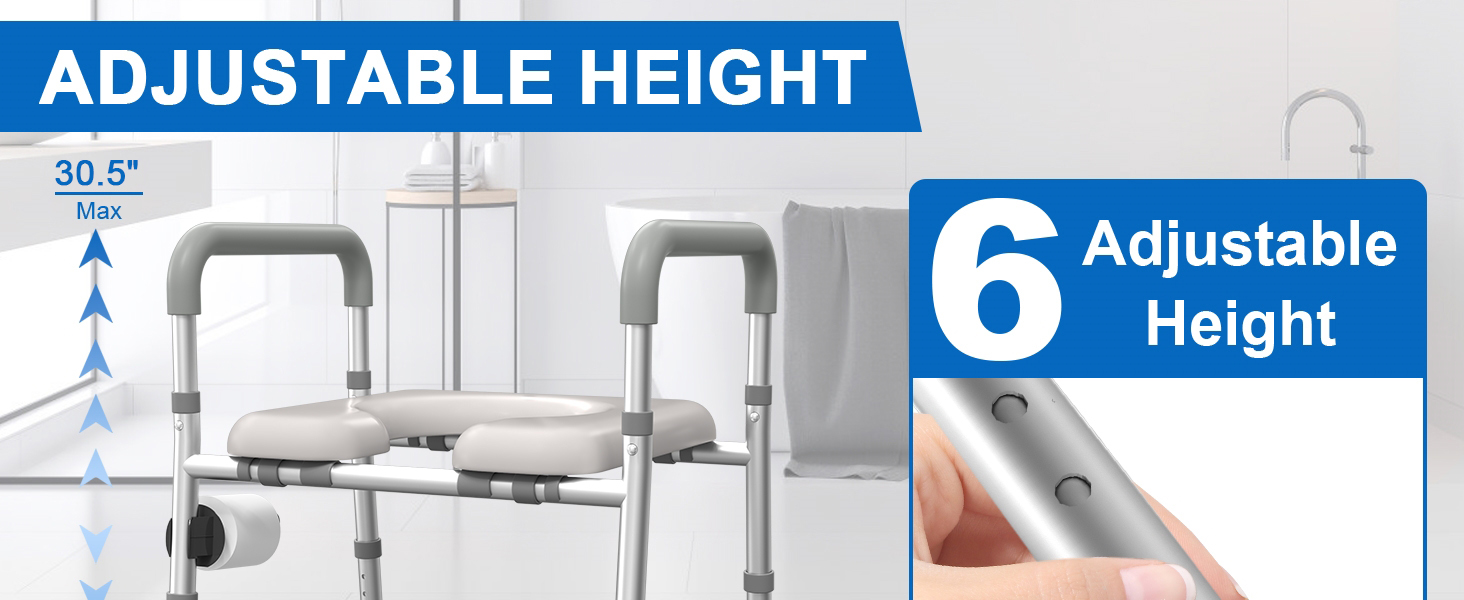 raised toilet seat with handles