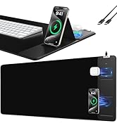 Mouse Pad with Foldable Phone Holder, Wireless Charging Desk Mat, 31.5"x15.8" Large Mousepad with...