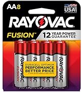 Rayovac Fusion AA Batteries, Premium Alkaline Double A Batteries (8 Battery Count)