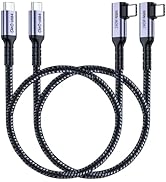 SUMPK Short USB 4 Cable Right Angle [1.5FT 2 Packs], 240W Fast Charging with High Speed 40Gbps Da...