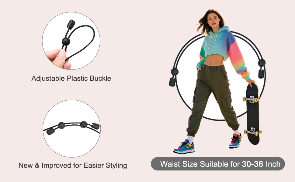 Syn-zer 2 Pcs Adjustable Crop Tuck Belt