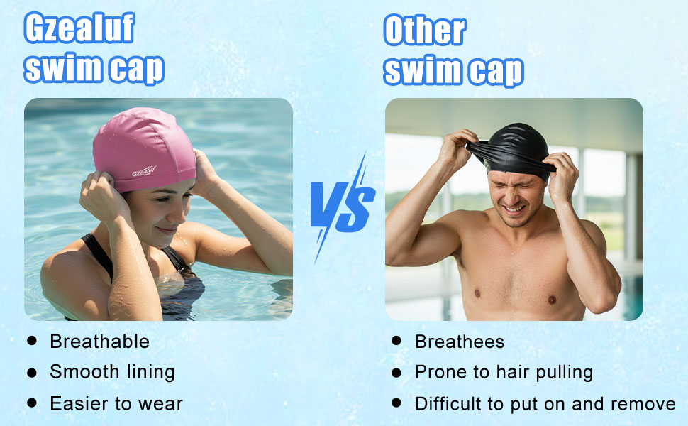 High Elasticity Fabric Swim Cap