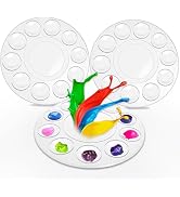 Hulameda 3pcs Paint Palettes, Plastic Paint Tray Palette, Paint Pallet with 10 Wells for Adults &amp;...