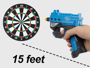 15 feet shooting range for safety and fun