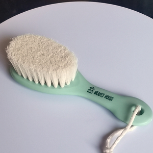 Baby hair brush with soft goat bristles