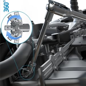 360-degree swivel joint allows easy bypass of obstacles