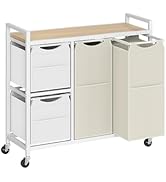 HOOBRO Laundry Sorter with 4 Section, 39 Gal. (147 L) Laundry Hamper with Wheels, Rolling Laundry...