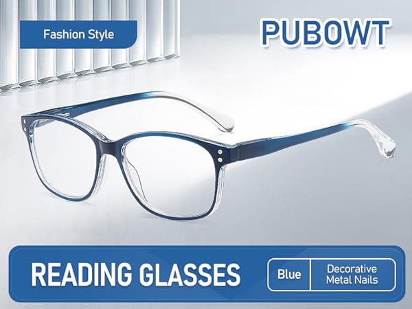 PUBOWT 2-Pack Progressive Multifocus Reading Glasses for Men Women Blue Light Readers
