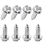 AWGUKA 8 PCS License Plate Screw Kit, 304 Stainless Steel Bolt Fasteners, Hex Head Screws Rust-Pr...