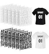 12 Sheets 588 Pieces Iron on Letters and Numbers for Clothing, 2 Inch Iron on Vinyl Letters with ...