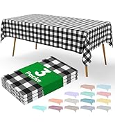 Smiry Plastic Table Cloth Disposable 3 Pack, 54x108 Inch Rectangle Waterproof Table Cover for Par...