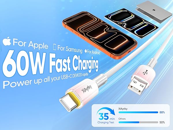 Pink White usb c cable
