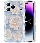 EYZUTAK Case for iPhone 17 Pro Max, Colorful Retro Oil Painting Flower Laser Glossy Pattern Cute ...