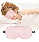 Pyopbow Kids Sleep Mask Eye Cover, 100% Real Natural Pure Silk Eye Mask with Adjustable Strap, Bl...