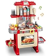 Kids Kitchen Playset for Toddlers, Play Kitchen Set with Sounds and Lights for Boys Girls 3-5 6-8...