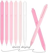 Dacono Aesthetic Ballpoint Pens - Macaron Pink Pastel Roller Ball Pens, 0.5mm Retractable Gel Ink...