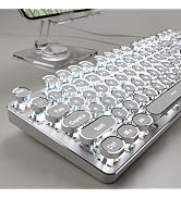 SEUNKWANG EWEADN TK100 Typewriter Style Wired Mechanical Keyboard, 104 Keys Aesthetic Typewriter ...