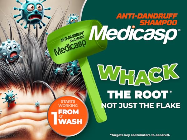 Medicasp Anti-dandruff shampoo whacks the root not just the flake, starts working from 1st wash