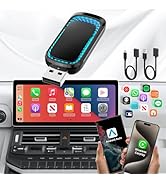 Apple CarPlay Wireless Adapter for iPhone, 2024 Upgrade 2 in 1 Wireless CarPlay and Android Auto ...