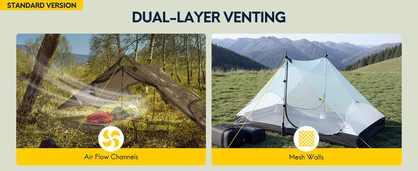 Ultralight Tent 3-Season Backpacking Tent