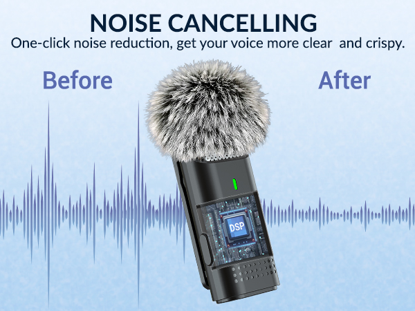 wireless lavalier microphone with noise cancelling