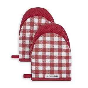 kitchenaid oven mitts, checkered oven mitts, gingham oven mitts, kitchenaid gingham oven mitts