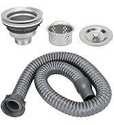 Drain Plug Stainless Steel Sink Plug, Hair Salon Shampoo Basin Drain Plug, Sink Plug with Hair Ca...