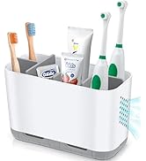 Boperzi Toothbrush and Toothpaste Holder Drainage for Bathroom Countertop with Adjustable Divider...
