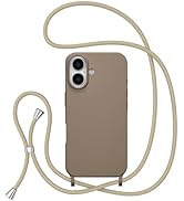 ZTOFERA Crossbody Case for iPhone 16 with Lanyard Strap Adjustable Rope, Liquid Silicone Soft Cov...