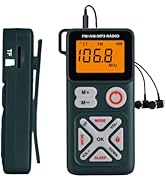 Pocket am fm Radio Portable with Stereo Headphones, Mini Transistor Radio Digital Tuning with Exc...