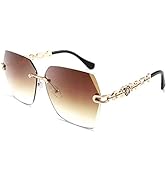 FEISEDY Classic Rimless Sunglasses Women Metal Frame Diamond Cutting Lens Sun Glasses B2567