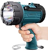 YIERBLUE Rechargeable Spotlight Flashlight with 100000 Lumen LED, IP67 Waterproof Long Running Sp...