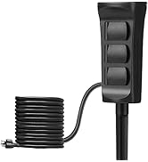 BESTTEN Outdoor Power Stake with 12-Foot Weatherproof Extension Cord, 3-Outlet Outdoor Garden Out...
