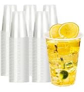 YEEHAW 16 oz Plastic Cups, 240 Pack - Clear Disposable Drinking Cups | for Cold Beverages | Ideal...