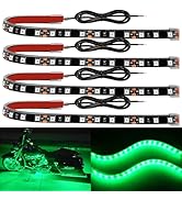YM E-Bright 4Pcs Led Strip Lights for Car, 12inch Waterproof IP68 Car Underglow Strip Lights Deco...