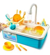 JOVA lalalark Color Changing Play Sink with Running Water, Kids Sink Toy with Electric Dishwasher...